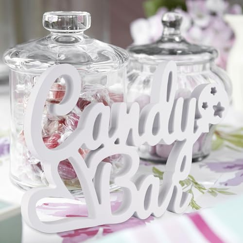Candy Bar Schild,Weiß Candy Bar Deko Holz Zubehör,Sweetsbar Tischdekoration