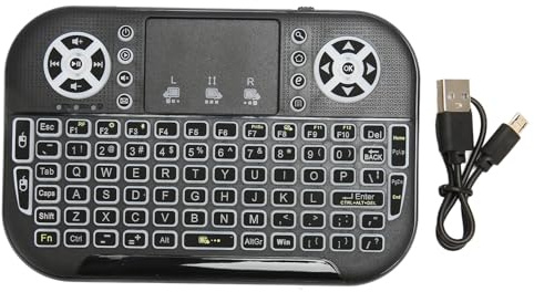 Beufee Mini Teclado Bluetooth con Panel Táctil, Teclado Inalámbrico Portátil Retroiluminado, Controlador De Teclado Portátil Recargable, Teclado Inteligente para PC