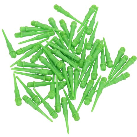 PATIKIL Punte per Frecce in Plastica con Filettatura 2BA, 60pz Accessori per Freccette Ricambio Punta Morbida per Frecce, Verde