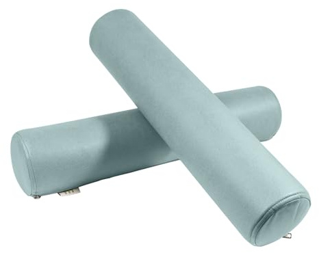 2 Pack Neck Roll Pillow, High-Density Foam Cylinder Bolster Pillow for Neck, Back & Lumbar Support, Ergonomic Round Pillow for Side Sleepers, Sleeping, Removable Washable Cover (4.7''x23.6'' Blue)