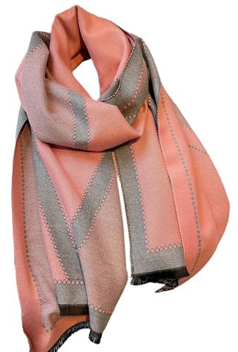 SMMZRF Schal Winter Verdickter Warmer Schal Damen Kaschmirschal Damen Langer Schal-Rosa