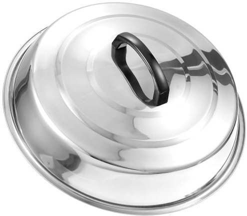 Happyyami Edelstahl Topfdeckel Rund mit Anti Verbrühendem Griff Dicker Dampfabdeckung für Wokpfanne und Grillplatte Erhöht Kapazität Beim Kochen in Küche