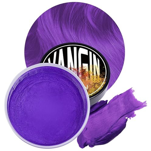Temporäre Lila Haarfarbe, Styling Haartone für Männer Frauen, Natürliche Frisur Pomade, Haarfärbemittel Wachs für Party, Cosplay & Halloween, Weihnachten, Temporary Hair Dye Cream (100g, Purple)