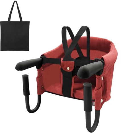Surplex Trona Portátil para Bebé, Asiento de Mesa Ajustable con Arnés de 7 Puntos, Plegable, 6-36 Meses