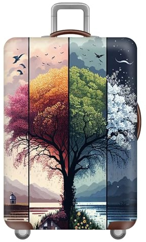 KofferschutzhüLle,Groß XL KofferhüLle,3D Blume Pflanze WüRfel Galaxy Druck Mode Luggage Cover,Elastisch, Anti-Kratzer,Koffer SchutzhüLle,FüR 18-32 Zoll GepäCkabdeckung (Buntes,XL(29-32inch))