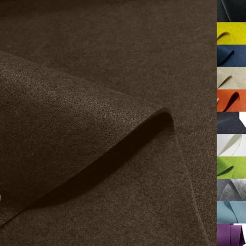 TOLKO 1m Bastelfilz Stabiler Filzstoff Meterware | 5 mm dick | Filzmatte Untersetzer Dekofilz Taschenfilz zum Nähen und Basteln | 100 cm breit | Nadelfilz Filz Meterware (Mocca)