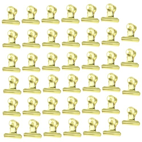 40 clips de papel de Bulldog pequeño, 22 mm, multifunción, clip para grapas, mini pinzas de metal, pinzas de bisagra para etiquetas, fotos, manualidades, oficina, cocina, fuerte fuerza de resorte