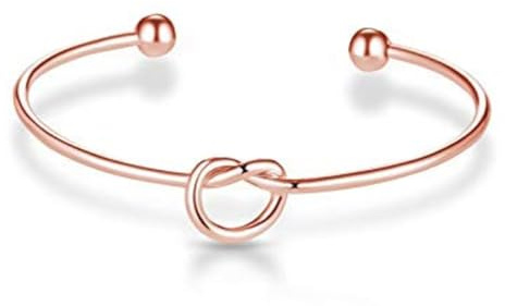 Sepfavo 14k Gold Plated Knot Bracelet for Women,Wedding Bridesmaid Gift Bangle,Fade Hypoallergenic Band Gift Box,Jewelry Ladies Gifts