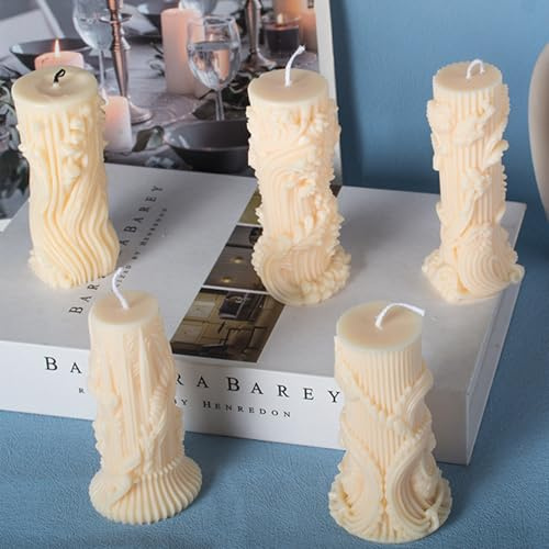 5 Stück Silikonformen Kerzenformen zum Gießen Kerzen im Römischen Stil | Silikonformen Gießformen DIY Kerzenformen Silikon für Duftkerzen Auch für 3D Handgemachte Seifen Urlaubskerze