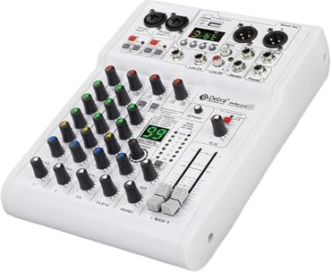 DJ Audio Mixer DJ Console Mixer 99 DSP Effects Mixing Console PRMX-6 with 5.0 BT 24bit/192k for Recording Musical Instrument