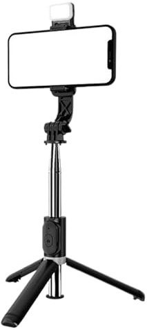 Vitsrisea Perche à Selfie - Trépied Selfie - Support Mobile Portable Rétractable avec Lumière de Remplissage Trois Couleurs pour Voyage Gym Bureau Vlog Vidéo Maquillage