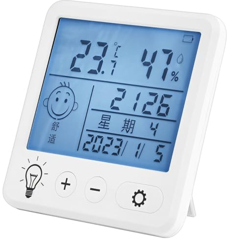 Digital Thermometer Hygrometer With Backlit Screen, Usb Rechargeable Indoor Temperature & Humidity Monitor With Alarm Clock And Comfort Indicator