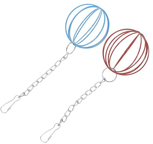 Hohopeti 2 Stück Kaninchen Futterball Aus Robustem Eisen Hängend Mit Befestigung Kaninchengrasball Als Futterstation Und Spielzeug Für Kleintiere Im Käfig Und Garten
