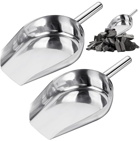 14.17 Inch Stainless Steel Fireplace Shovel, Heavy Duty Ash Shovel for BBQ