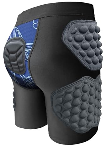 perfk Pantalones Cortos de compresión Acolchados Protectores para niños, de EVA Gruesa, Ideales para protección contra Impactos en múltiples Deportes, Size L