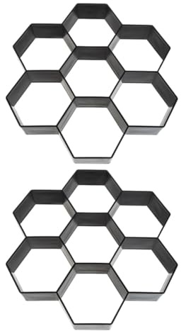 SEWACC Moule à Pavés Hexagonal en Plastique 2 Pièces 30x30 Cm pour Dallage Jardin, Outil de Moulage du Ciment Réutilisable, Moule à Carreaux de Sol pour Allées, Patios et Chemins en