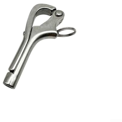 GLFLOW 316 Stainless Steel Marine Pelican Hook with Openable Design Quick Release Shackle for Handrail Installation Anchors Life Rafts and Boat Safety Gear (8mm)