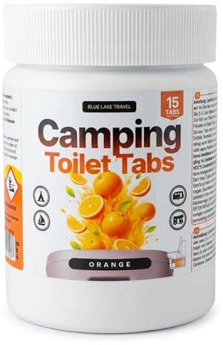 Blue Lake Travel Camping Toiletten Tabs - Geruchsstopp & Fäkalien-Zersetzer für Campingtoilette, Wohnmobil & Wohnwagen – Toilettenzusatz