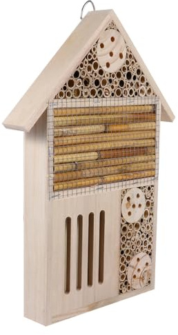 IMUSINICE Bienenhotel mit Glatten Röhren und Gemütlichem Zuhause Einzigartiges Design als Garten und Heimdekoration für Insekten und Bienen