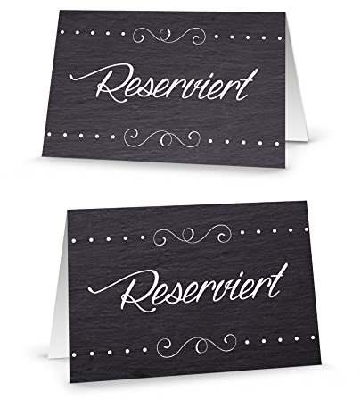 Logbuch-Verlag 25 Reserviert Karten zur Tischreservierung Restaurant Schilder Klappkarten schwarz weiß