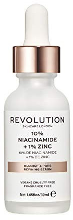 Revolution Skincare London, 10% Niacinamid und 1% Zink Serum für Hautunreinheiten und Poren, 30ml