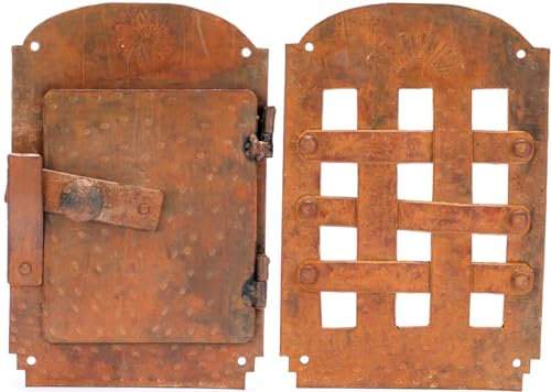 A29 Speakeasy Türgitter mit Sichttür schwarz pulverbeschichtet Rust
