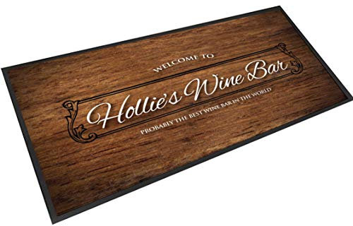 Tapis de comptoir personnalisé pour bar à vin, effet bois