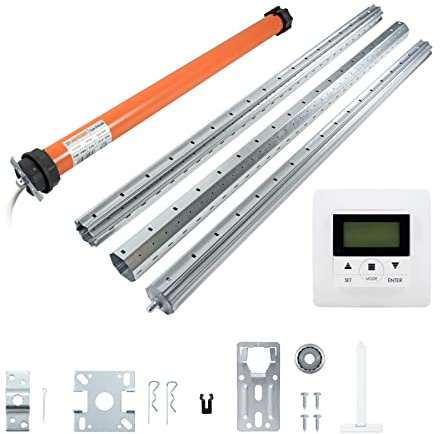 3T-MOTORS Rollladenmotor Komplettset mit Zeitschaltuhr, SW60 Welle 3,50 m, 3T45-40B (Zugkraft 40 Nm/80 kg) mit elektronischen Endschaltern, einfache Montage mit Zubehör, Rollladenantrieb