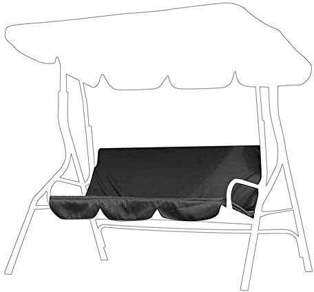 Elprico Swing Cushion, Multiple Colour Swing Waterproof Cushion Replacement 3‑Seat Chair Seat Cover for Patio Garden Yard(black)