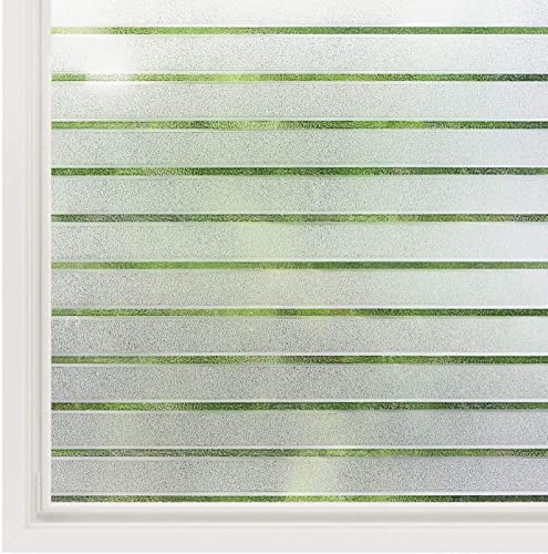 rabbitgoo Fensterfolie Blickdicht Streifenfolie Milchglasfolie 60x300cm
