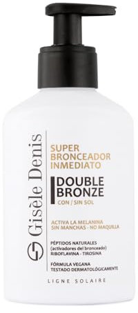 GISÈLE DENIS - Super Bronceador Corporal Inmediato Double Bronze 250 ml, Bronceador en Crema, Acelerador del Bronceado para Cuerpo, Bronceador Solar, Agradable Fragancia Natural, Fórmula Vegana