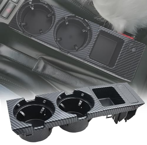 Geloo Carbon Fibre Schwarz Mittelkonsole Becherhalter Münzenhalter Ablagebox Ersatz für 3er E46 51168217953