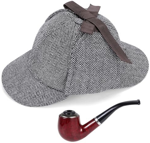Hifot 3 Conjuntos De Accesorios De Ropa De Detective, Gorra De Detective, Pipe Papel De Detective, Accesorios De Juego De rol De Detective