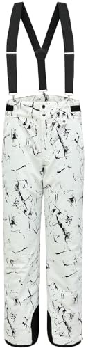BenBoy Pantalones de Nieve Ski Impermeables Termicos Mujer Calentar Pantalones Escalada Senderismo Esquiar Softshell Invierno HXK7441W-White-M