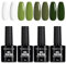 TOMICCA Gel Nail Polish, White Olive Green Dark Green Gel Polish Set Soak Off UV LED Gel Nail Kit Nail Art Manicure Salon DIY Home for Women Gift,4 x 8ML