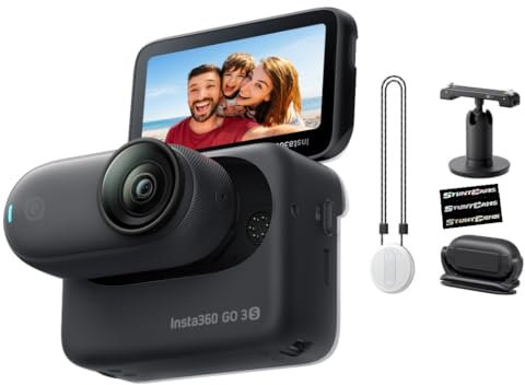 Insta360 GO 3S Midnight Black (64GB) – 4K Video Small & Lightweight Action Camera, Portable and Versatile, Hands-Free POV, Mount Anywhere, Stabilization, Multifunctional Action Pod, Waterproof