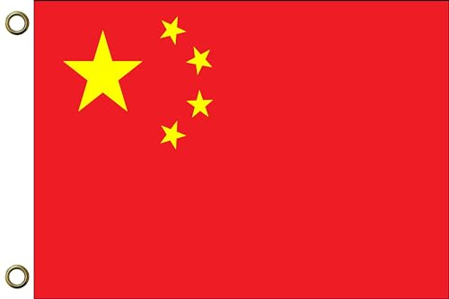 China Flagge Fahne | 150 cm x 90 cm / 90 x 150 cm | Wetterfest & Langlebig | Polyester mit zwei Ösen