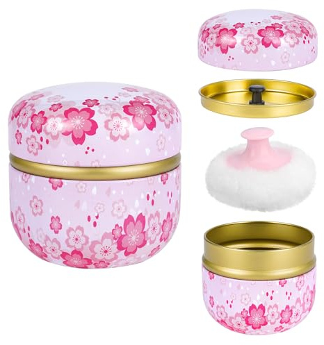 Yokilly Babypuder Dose Mit Puderquaste: Baby Puder Koffer Mit Powder Puff für Körperpuder - Zu Hause und Reisen Geeignet Puderdose für Talkum Puder und Lose Puder（Rosa）(Pulver Nicht Einschließen)