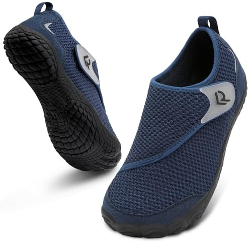 relxfeet Diabetic Shoes for Women Men Adjustable Wide Toe Box Barefoot Zero Drop Lightweight Comfortable Walking Shoes for Edema Swollen Feet (Navy Blue, 41)
