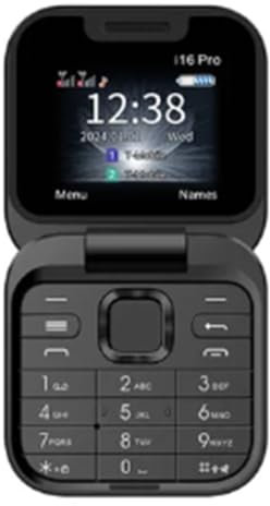 Solimery Mini TeléFono MóVil con Tapa Radio FM Negra de Voz MarcacióN RáPida VibracióN Tarjeta 2SIM Pantalla PequeñA TeléFono Plegable (Negro)
