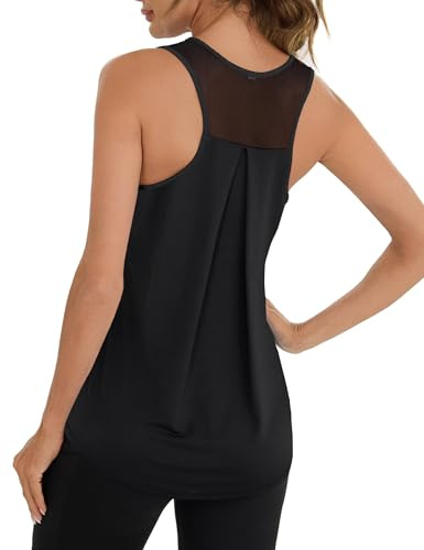 Terecey Camiseta sin Mangas para Mujer con Espalda de Malla