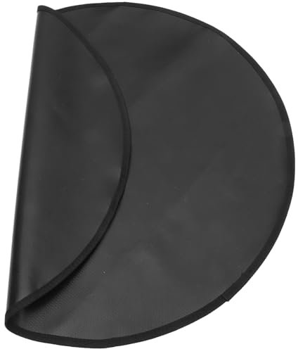 Tapis Anti-feu Rond pour Barbecue Extérieur en Fibre D’aluminium Noire
