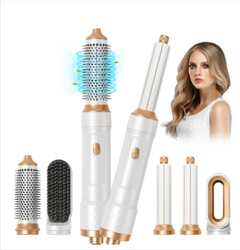 Neue Airstyler 5 in 1, Pro Hairstyler Air styler Set, Ionen Haarstyler Föhnbürste mit 1000W Haartrockner & Styler für Locken, Volumen und Glätte | Rundbürstenföhn, Geben Sie dem Haar Volumen