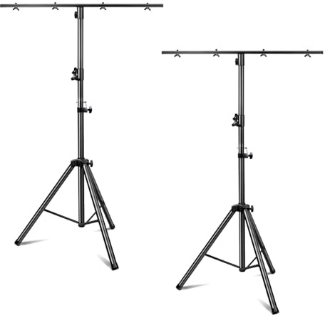 Bloazzup DJ Lights Stand 2 Pack, Heavy Duty DJ Stand, Portable Par Can Tripod Stage Light Stand Adjustable Height 41-95 Inch, DJ Lighting T Bar Suitable for Stages, Bar, Bankett, Party