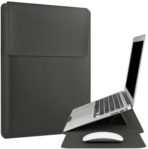 HoYiXi 13.3 Zoll Laptop Hülle Kompatibel mit New MacBook Pro 14 /MacBook Air 13(M1 M2)/ASUS Vivobook 14/HP Pavilion X360/Dell HP ASUS Acer Huawei Matebook 14'' Laptop Sleeve case,grau