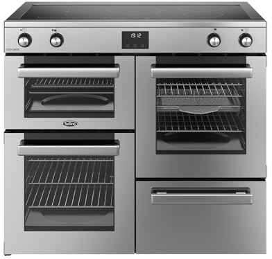 Belling Cookcentre 100Ei 100cm wide Electric Range Cooker with Induction Hob - Stainless Steel - A/A Rated