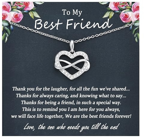 EPIRORA Friendship Gifts for Women Girls, Best Friend 18+2 Silver Love Knot Infinity Necklace Gift Ideas, Jewelry Presents for Her Bestie Soul Sister on Birthday Christmas Graduation Mother's Day