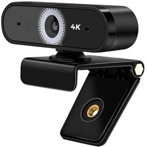 AIRYSSFU Webcam, Webcam 4K 13MP Zoom 10x Videocamera USB for PC Laptop Trasmissione didattica online