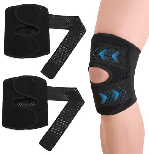 Rodilleras Menisco y Ligamento, 2PCS Rodilleras Menisco y Ligamento Ajustable, Rodilleras Deportivas, Rodillera Menisco Compresion, Ajustable Rodillera Deportiva, para Artritis Desgarro de Menisco