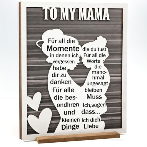 Geschenke für Mama, Muttertagsgeschenk Holzschild mit Basis, Mutter Tochter Geschenk, Geschenke für Mama von Tochter, Geburtstagsgeschenk für Mama